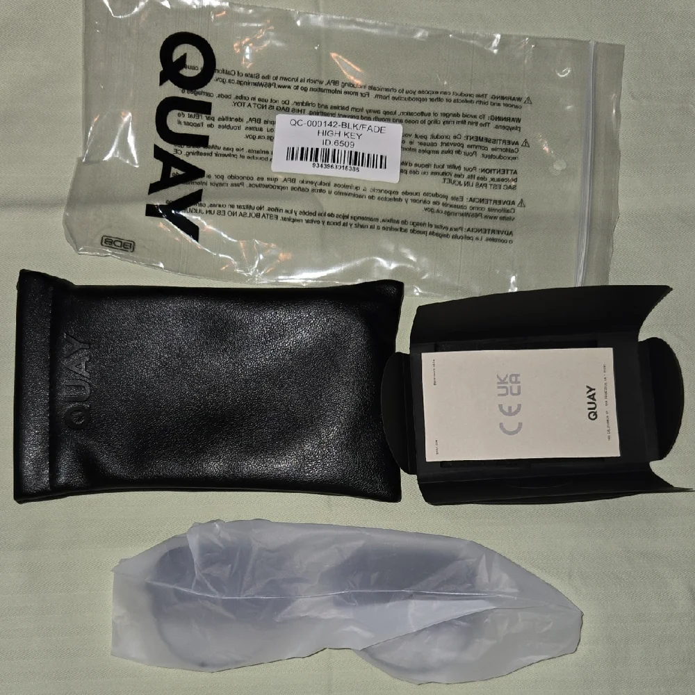 Quay Black and Purple Aviator Sunglasses with Case NWT
